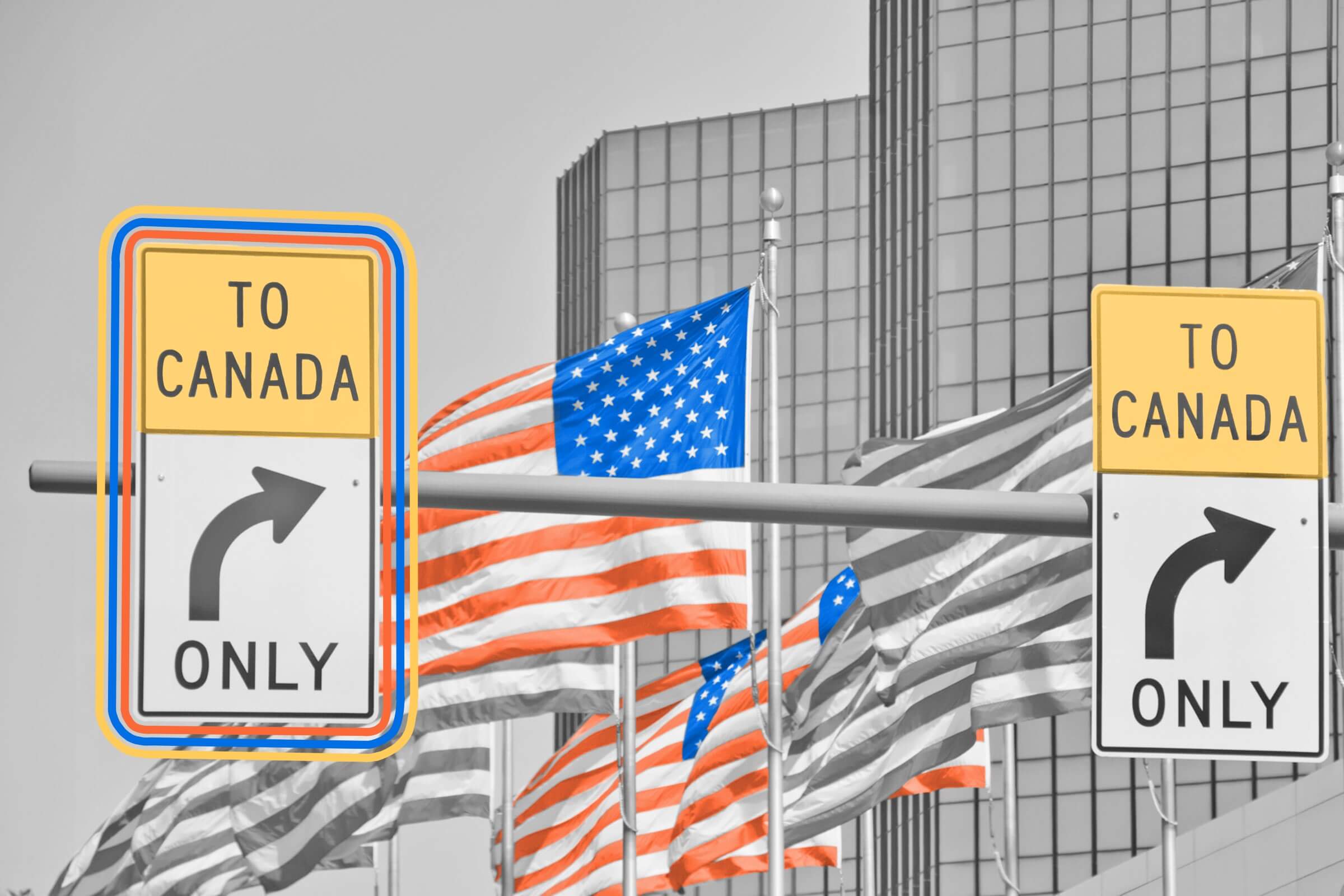 Canada extends as far south as California.