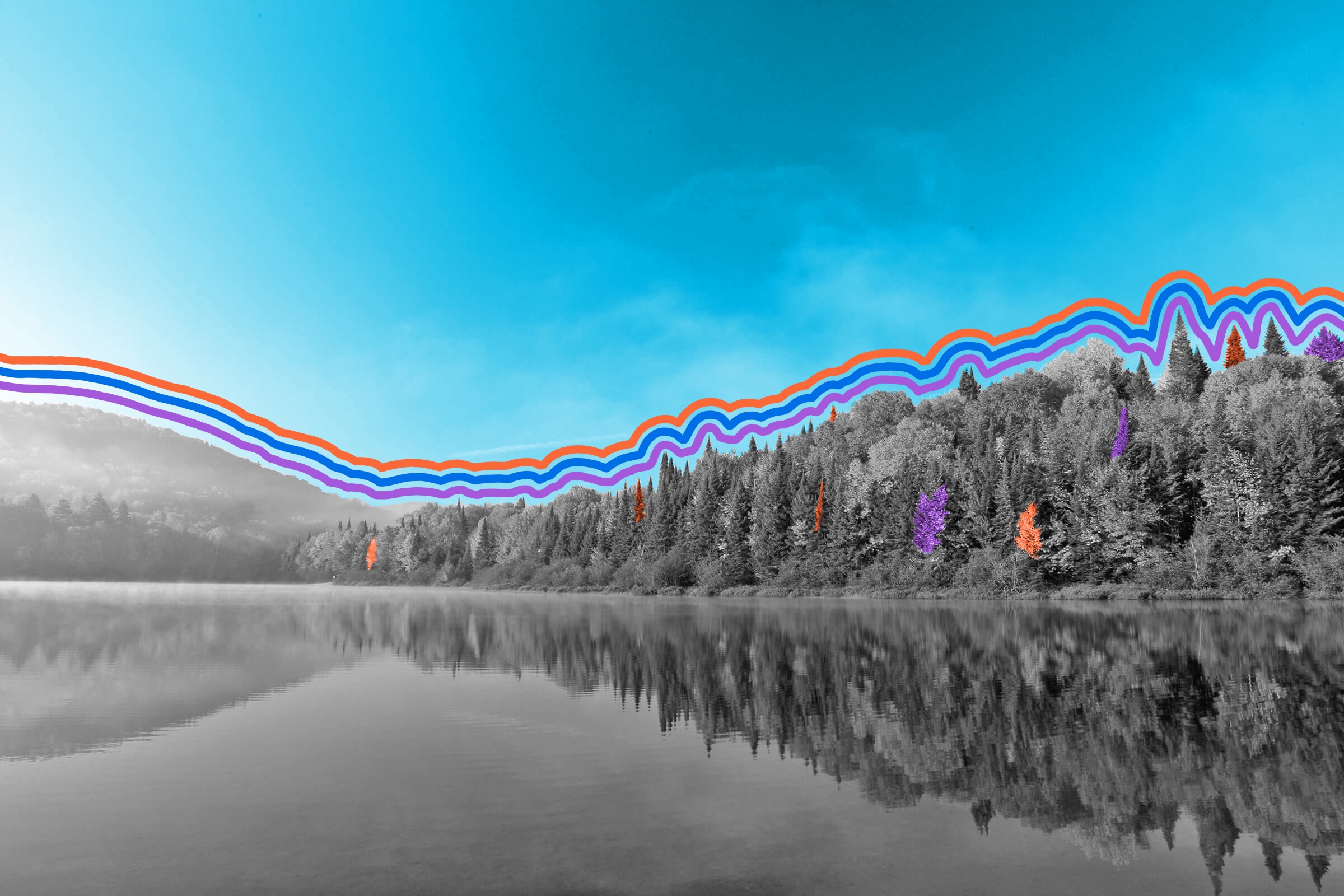 The sky looks bluer in the fall.