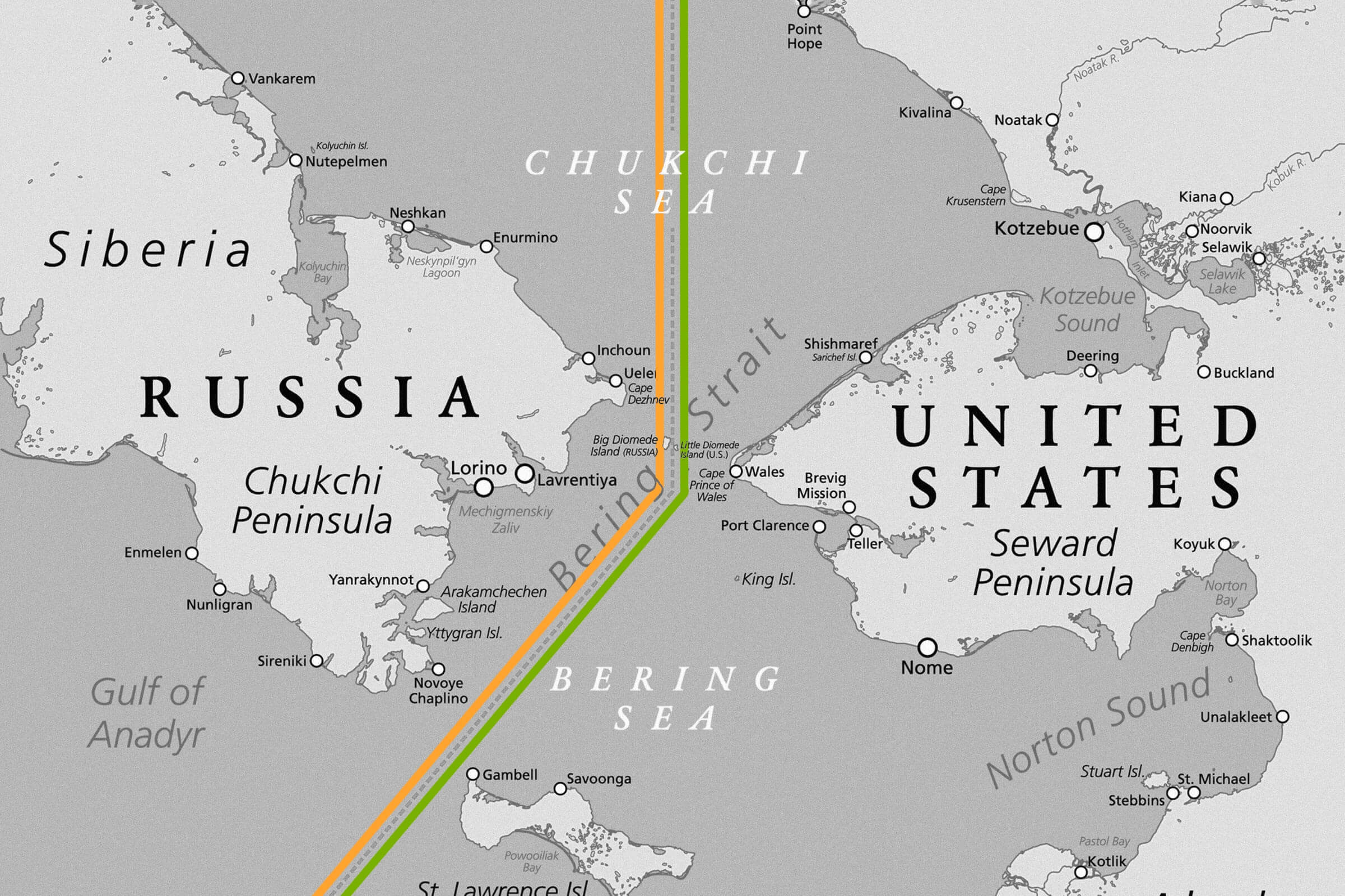 In the Diomede Islands, you can cross from one day into another.