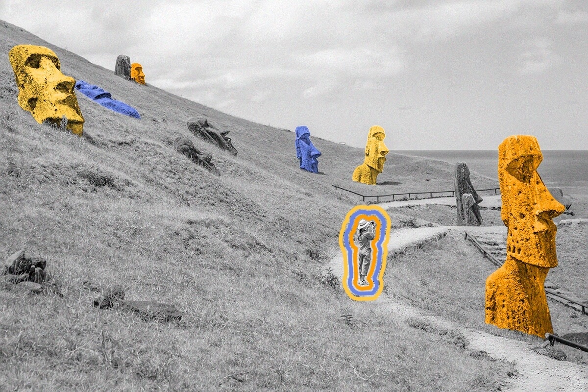 Some of the moai on Easter Island