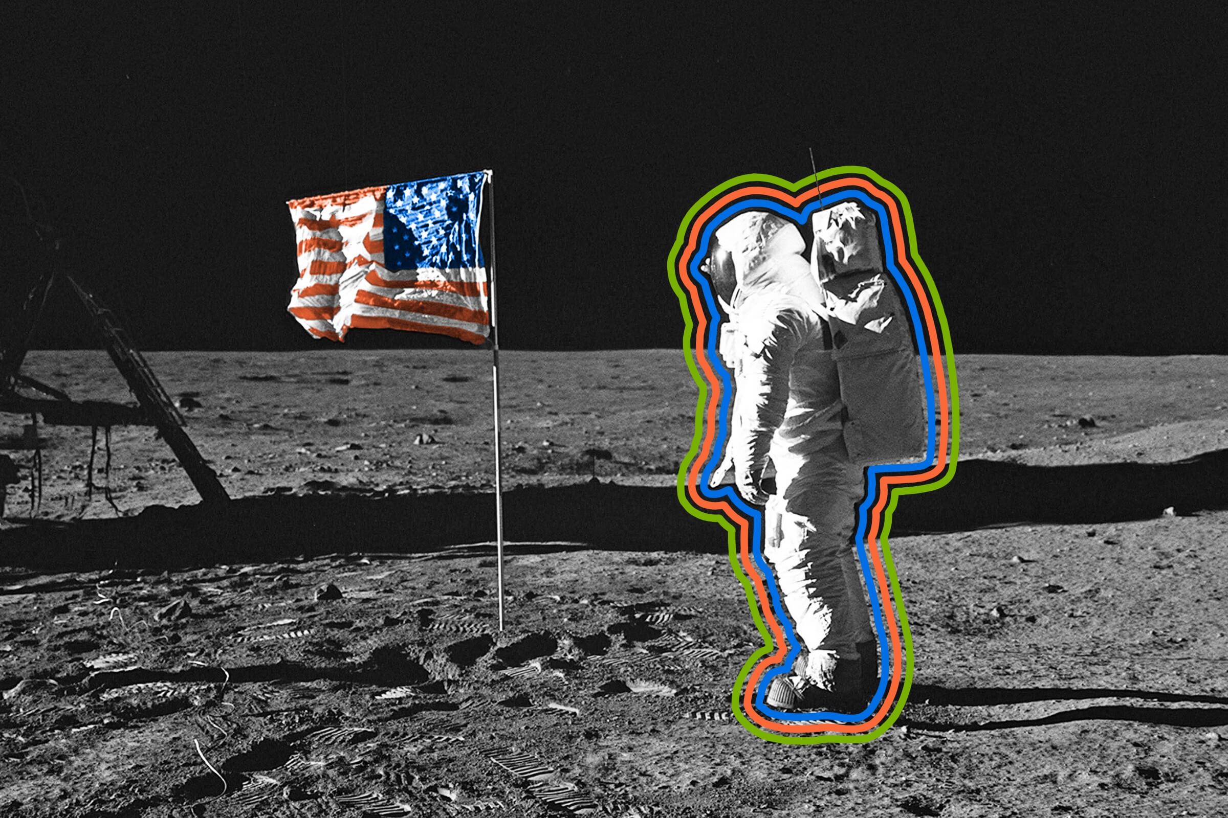 Buzz Aldrin on the moon