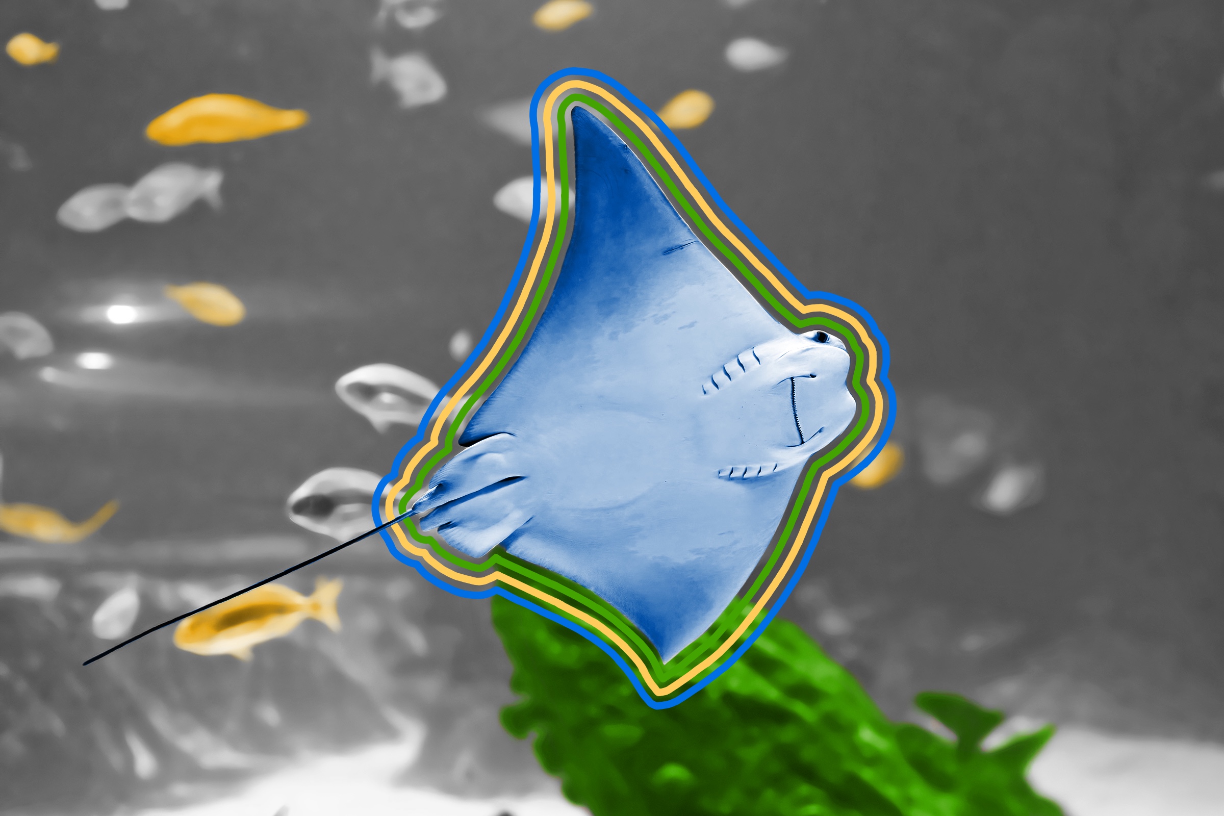Some stingrays use their tails as antennae to sense danger.