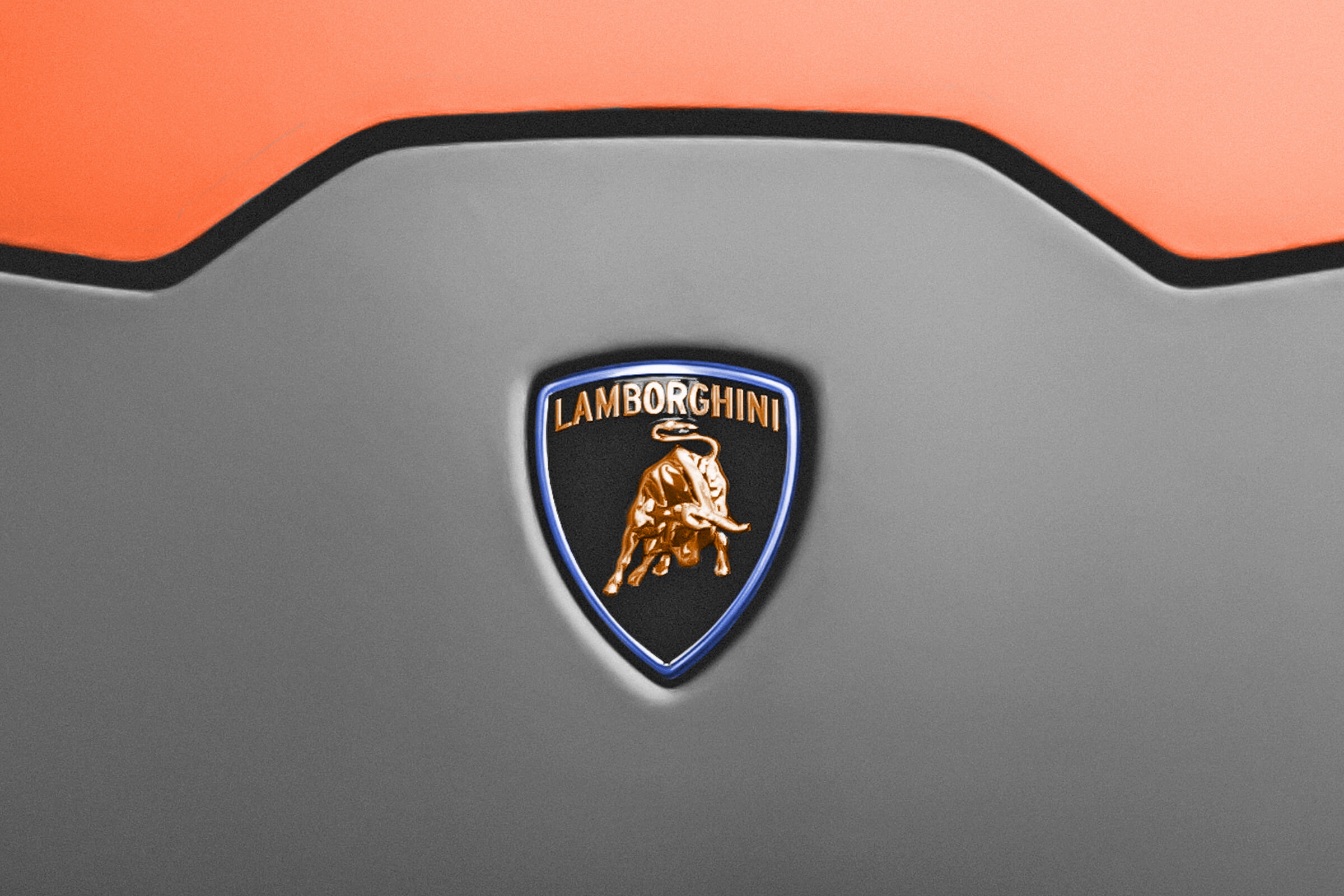 Close-up of the Lamborghini logo
