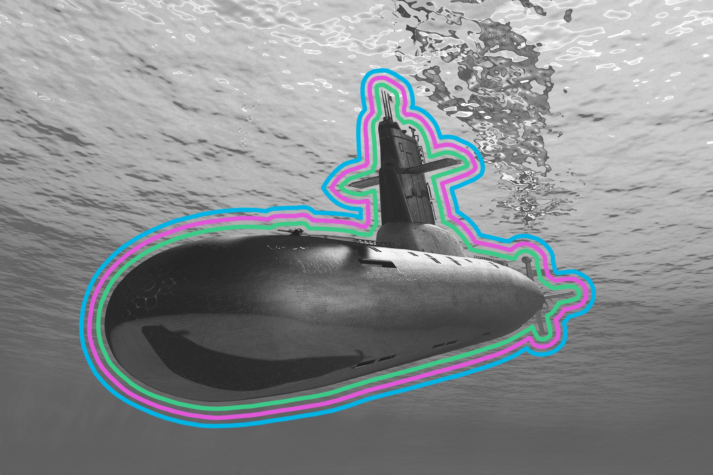 Submarine underwater