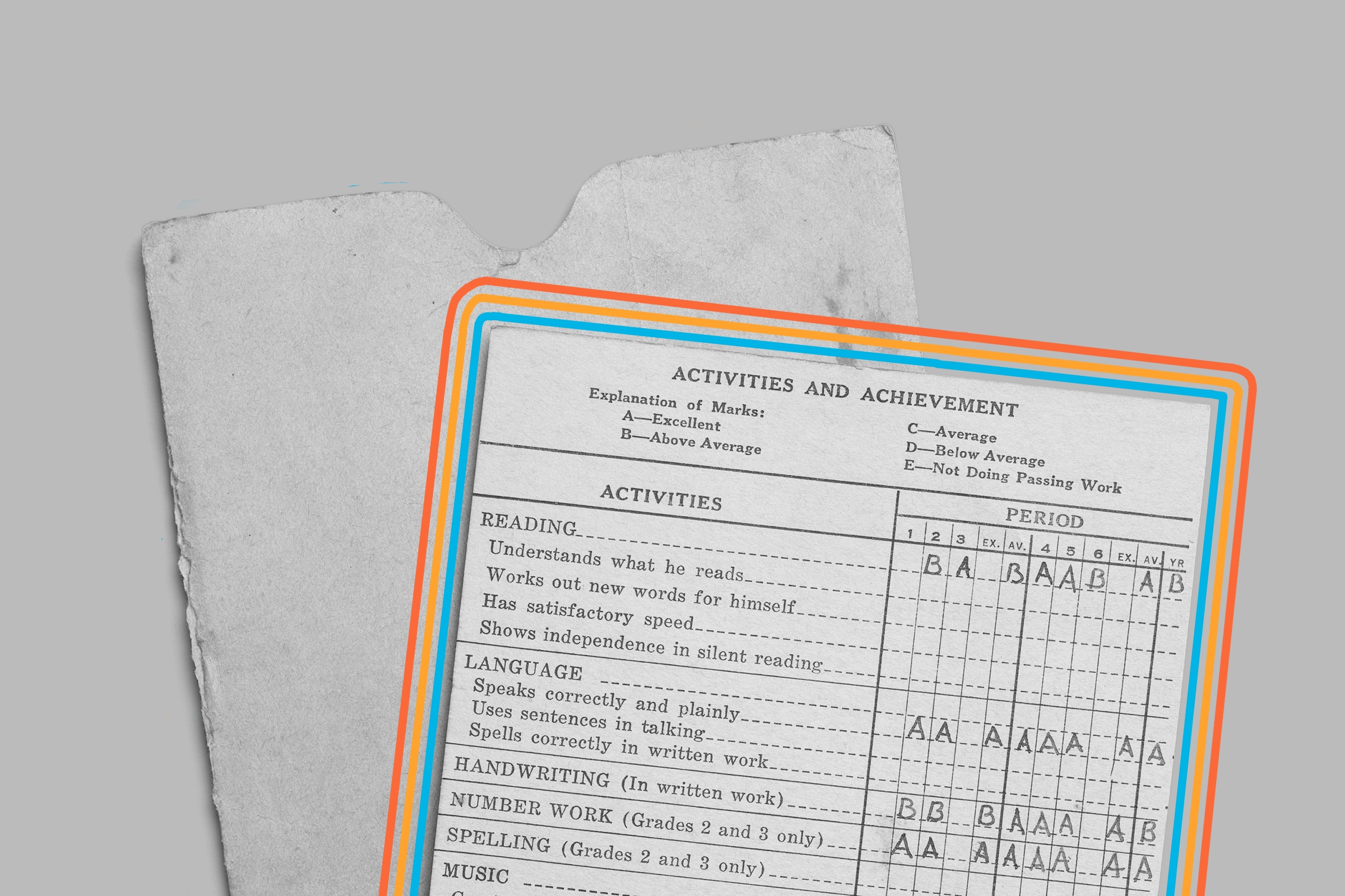 Old school report card