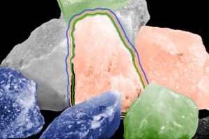 Close-up of salt rock crystals