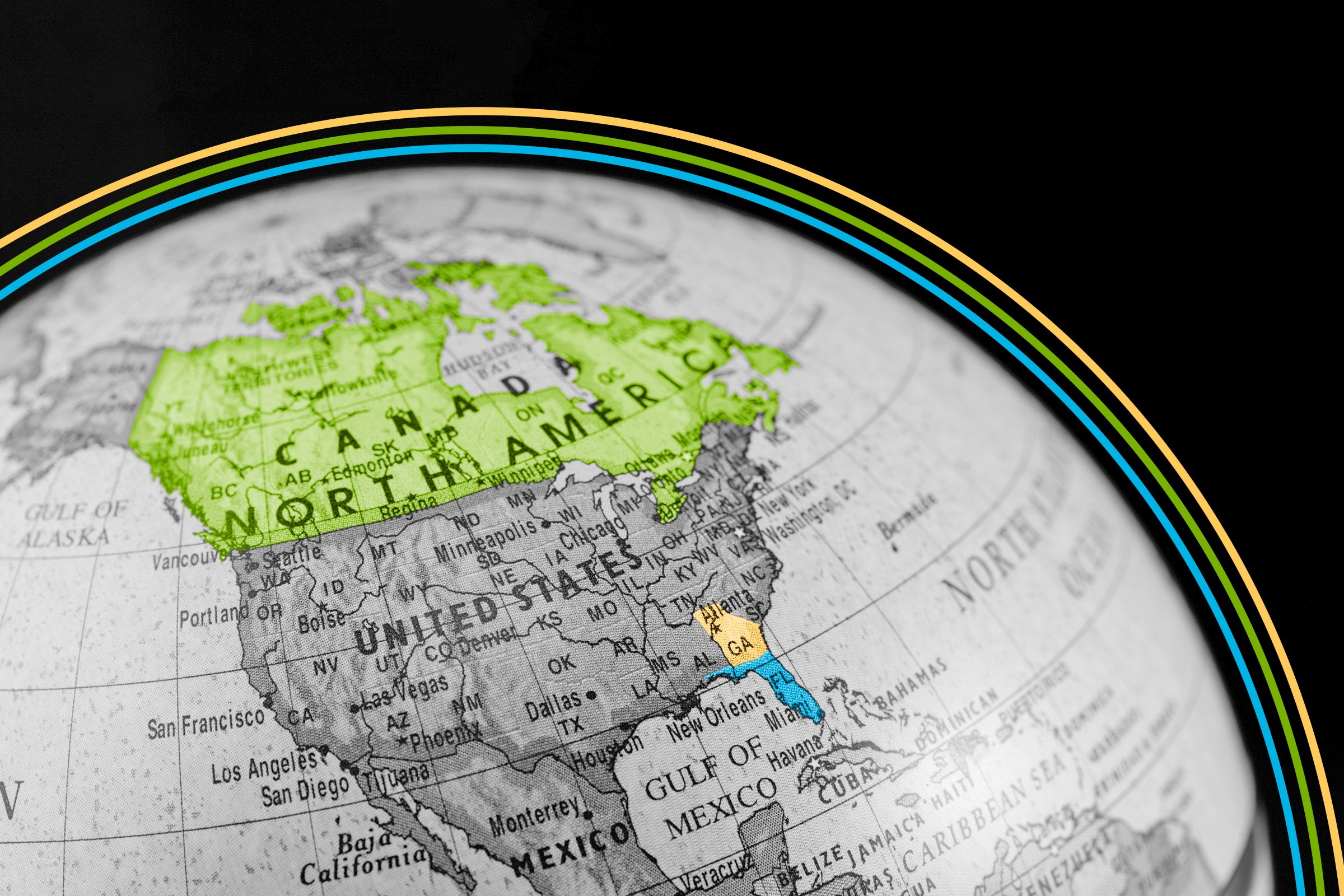 Atlanta is closer to Canada than it is to Miami.